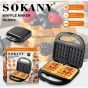 Sokany Waffle Maker, 1 Plate, 750 Watt, Black - SK-08076