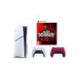 Sony PlayStation 5 Slim Disc Edition, 1TB SSD, with 2 Wireless Controllers, White and Red and Call of Duty Modern Warfare III- White