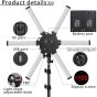 Techblaze Professional 6 Arm LED Camera Light with Tripod Stand - Black