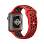 Silicone Sport Replacement Strap for Apple Smart Watch, 42mm - Black and Red