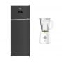 Beko No Frost Top Freezer Refrigerator, 406 Liters, Dark Inox - RDNG551M20TXBR, with Blender, 1.5 Liters, 600 Watt - TBN 62608 W