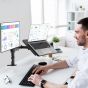 Single Arm Holder for 27 Inch Monitors, with Laptop Tray Up to 17 Inch, Black - M001LP