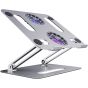 Adjustable Laptops Stand with Fan - Silver