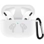 Compatible with AirPods Pro Case, Protective Shockproof Wireless Charging Earbuds Case Cover Skin with Keychain kit Set Compatible for Apple AirPods Pro 2019 (White)