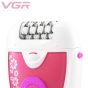 VGR Rechargeable Epilator, White and Pink - V-722