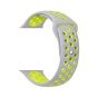 Silicone Replacement Strap for Apple Smart Watch - White and Lime