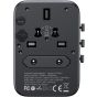 شاحن جوي روم، 17 وات، 4 منافذ USB، اسود - JR-TCW01