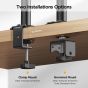 Koorui Dual Arm Holder for 13 to 27 Inch Monitors, Black - KR20G