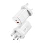 Wiwu Nano Wall Charger, 65 Watt, 1 USB-A and 1 Type-C Ports, White - Wi-U012