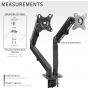Vivo Dual Arm Holder for 17 to 27 Inch Monitors, Black - V102O