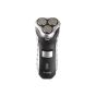 Kemei Dry Rechargeable Rotary shaver with 3 Heads, Black and Silver - KM-268