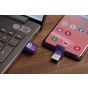 فلاش درايف USB فئة C كينجستون داتا ترافلر، سعة 128 جيجا، ارجواني وفضي - DTDUO3CG3/128GB