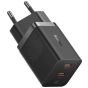 Baseus Wall Charger, 40W, 2 USB-C Ports, Black - CCGP180101