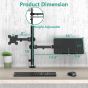 Single Arm Holder for 27 Inch Monitors, with Laptop Tray Up to 17 Inch, Black - M001LP