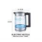 Jamaky Glass Electric Kettle, 1.8 Liter, 1500  Watt, Silver - JMK9500