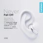 Lenovo In-Ear Wireless Earphones with Microphone, White- HT38