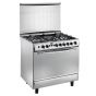 Universal Grand Rosa Freestanding Gas Cooker, 5 Burners, Stainless Steel, 90 cm