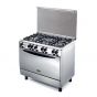 Kiriazi King Gas Cooker, 5 Burners, Stainless Steel- 9605F