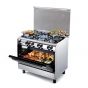 Kiriazi King Gas Cooker, 5 Burners, Stainless Steel- 9605F