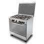 Kiriazi Gas Cooker, 5 Burners, Silver- 8604F/1
