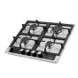 Hans Gas Built-In Hob, 4 Burners, 60 Cm, Stainless Steel - 6721-24