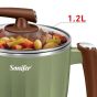 حلة طهي كهرباء متعدد الاوظائف سونفير، 600 وات، 1.2 لتر، بني واخضر - SF-1503