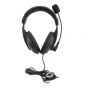 Manhattan Over-ear USB Headphones Stereo, Black - 179881