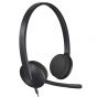 Logitech On-Ear Wired Headphone, Black - EMEA H340 