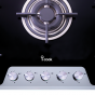 i-Cook 5 Burners Gas Built-In Hob, Stainless Steel, 90 cm - BH5090G-8-IS