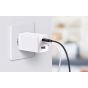 شاحن باسيوس، بقوة 65 وات، 2 منفذ USB فئة C، منفذ USB فئة A، ابيض - CCGP120202