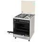 La Germania Gas Cooker, 4 Burners, Stainless Steel Black - 6M80GRB1X4AWW