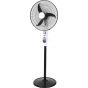Fresh Bright  Rechargeable Stand Fan, 18 Inch, Black and White