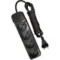 Zero Power Strip, 4 Dual Ports, 2000 Watt, Black