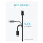 كابل USB فئة C انكر نايلون، 60 وات، 6 قدم، اسود - A8173H11