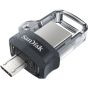 SanDisk OTG Ultra Dual Flash Drive M3.0, 16GB, USB 3.0, Black - SDDD3-16G-G46