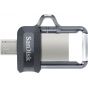 SanDisk OTG Ultra Dual Flash Drive M3.0, 16GB, USB 3.0, Black - SDDD3-16G-G46