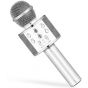 ميكروفون لاسلكي كاريوكي محمول، فضي - WS-858