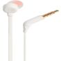 JBL Tune Wired Earphones with Microphone, White - T110