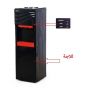 AKAI Hot, Cold, and Normal Water Dispenser with Refrigerator, 3 Taps - Black