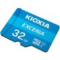 Kioxia Exceria Micro SD Memory Card, 32GB, Blue - LMEX1L032GG2