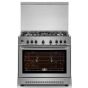 Kiriazi Gas Cooker, 5 Burners, Silver- 90FC9 N SMART