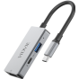 قاعدة شحن USB-C فيدفي Hub04، منفذ طاقة PD بقوة 100 وات، 3 في 1 - رمادي غامق