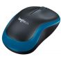 Logitech M185 Wireless Mouse, Black and Blue - 910-002239