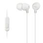 Sony Wired Earphones with Microphone, White - MDR-EX15AP W