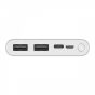 Xiaomi Mi 3 Wired Power Bank, 10000 mAh, 2 USB-A Ports - Silver