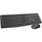 Logitech MK235 Wireless Keyboard and Mouse, Grey - 920-007927