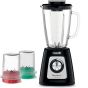 Moulinex Blendforce Countertop Blender with Attachments, 1.75 Liters, 800W, Black - LM4358EG