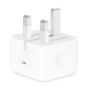محول طاقة USB-C ابل اصلي، بقوة 20 وات، ابيض - MHJF3B-A، مع كابل لايتنينج USB-C، طوله 1 متر - ابيض 