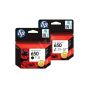 HP Ink Advantage Set of Black and Tri-Color Ink Cartridges, Pack of 2 - 650