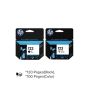 HP Set of Black and Tri-Color Ink Cartridges, Pack of 2 - 123